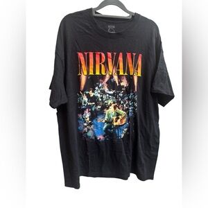 NIRVANA Unplugged Relaxed Graphic Tee Men’s XL Music Band T-shirt Black 2008 EUC